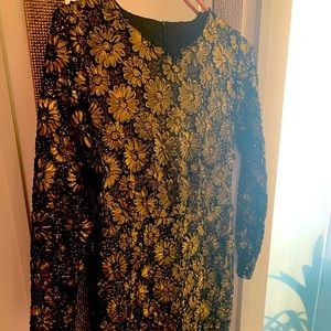 Sister Jane black and gold flower sequin dress